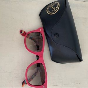 Pink wayfarer sunglasses